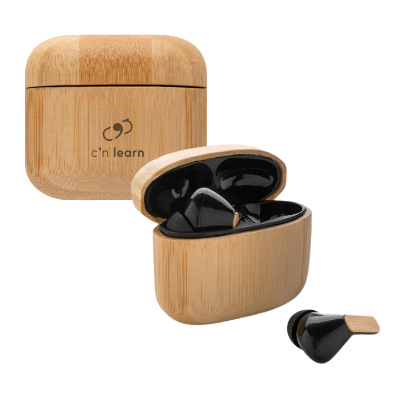 c'n learn Reisekopfhörer in Bambus-Case